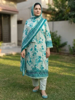 Embroidered 3pc Lawn Suit