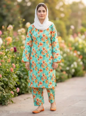 Floral Soft Cotton 2-Piece Suit