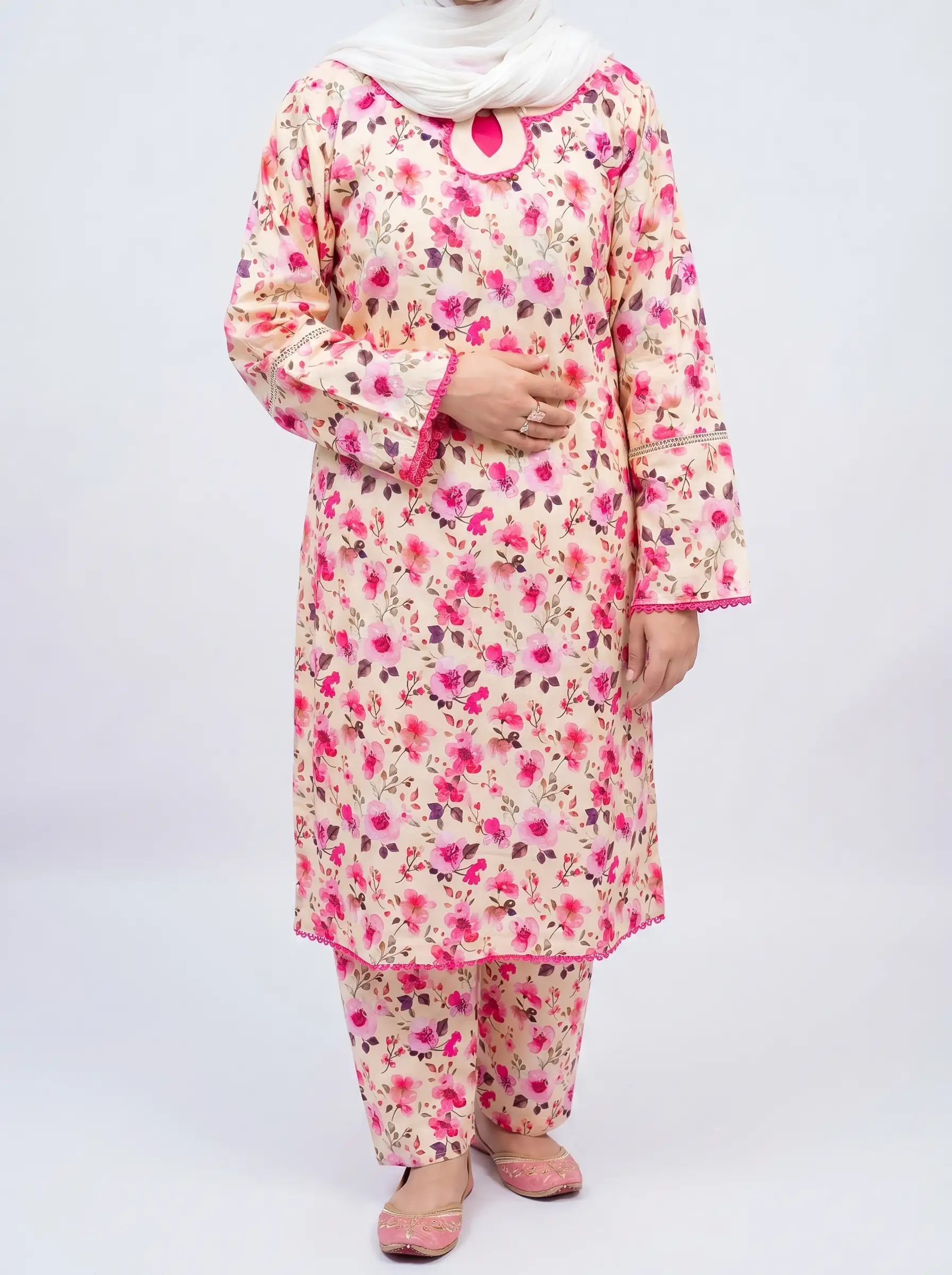 Floral Soft Cotton 2-Piece Suit