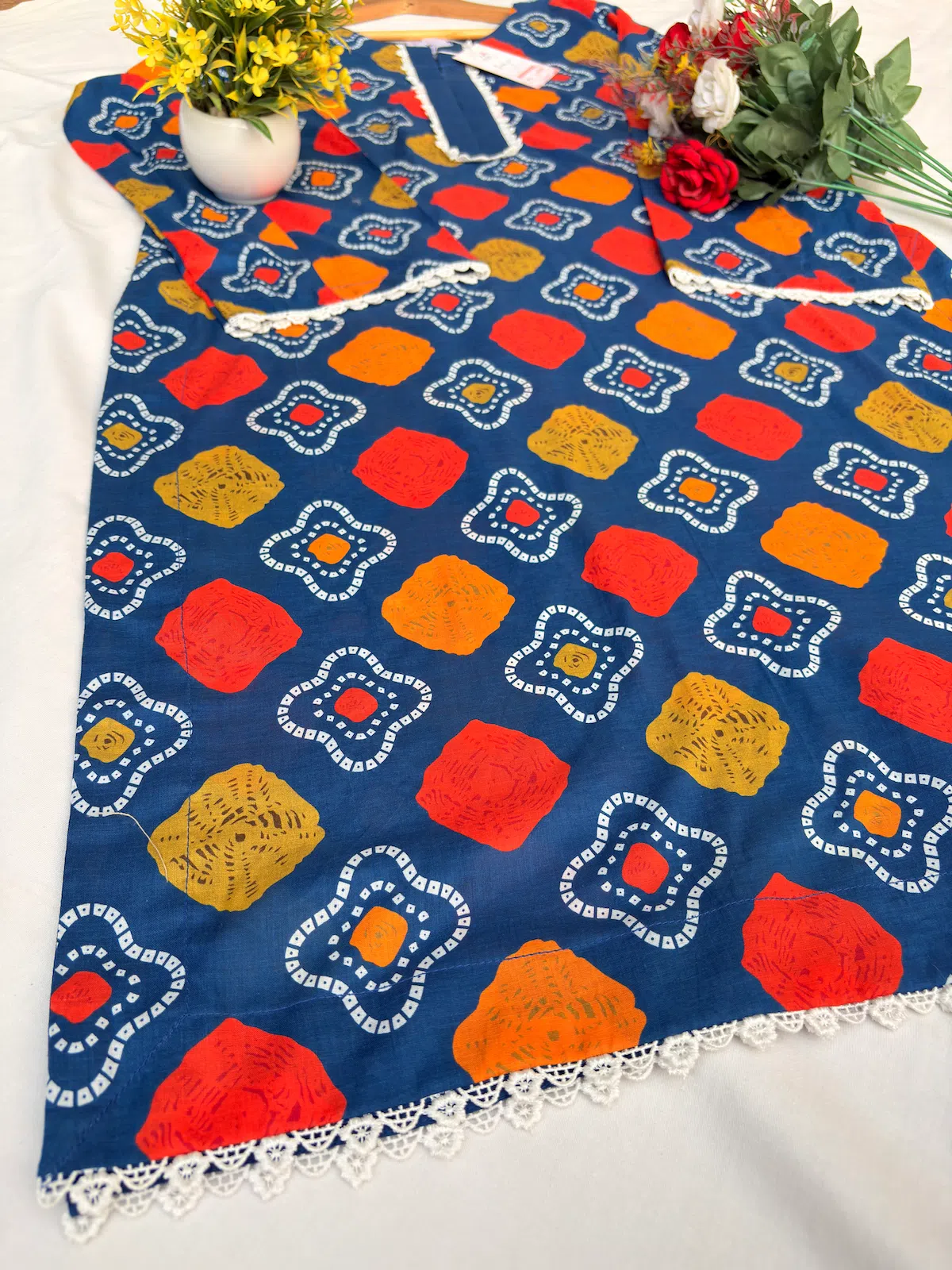 Blue Chunri Print Stitched 2Pc Lawn Suit - Image 7